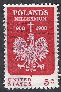 United States #1313 5¢ Polish Milenium (1966). Used.