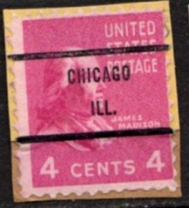 US Stamp #808x71 - James Madison Presidential Issue 1938 Precanceled
