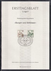 Ersttagsblatt 1/77 Scott 1237/1240A  -1977 Definitive Issues