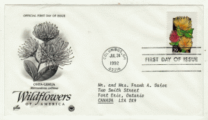 USA First Day Cover # 2669 - Wildflowers - Ohia-Lehua - Art Craft - CPS