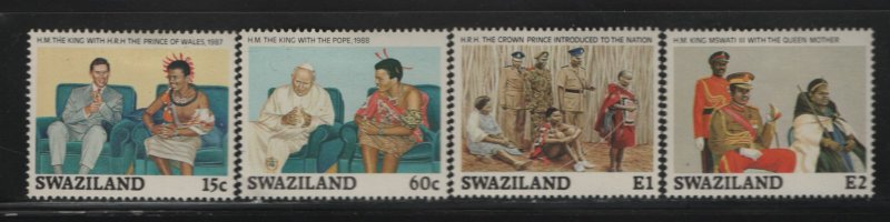 SWAZILAND 547-550 (4) Set, Hinged, 1989 King Mswati III