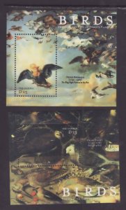 Gambia-Sc#2310-11- id9-unused NH sheets-Paintings of Birds-2000- 