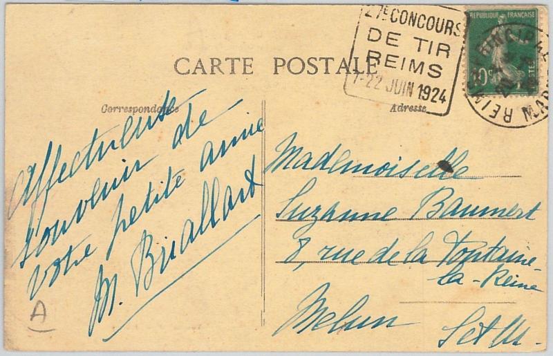 59970 -  FRANCE - POSTAL HISTORY: POSTCARD with nice postmark  - SHOOTING 1924