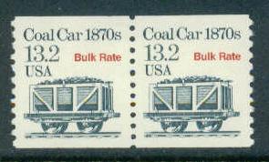 2259 13.2c Coal Car Fine MNH Dry Gum Pair