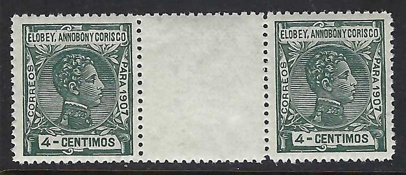 Elobey , Annobon y Corisco 42 MNH GUTTER PAIR A1115