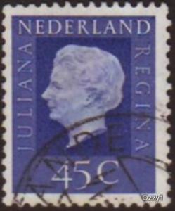 Netherlands 1972 Sc#463 SG#1072 45c Blue Queen Juliana Used