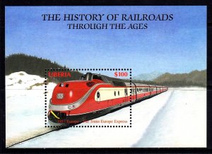 Liberia 2000 History of Railroad Mint MNH Miniature Sheet