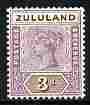 Zululand 1894-96 QV Key Plate 3d mounted mint SG 23