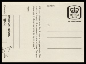 Great Britain MI DP8 Postal Card Unused VF