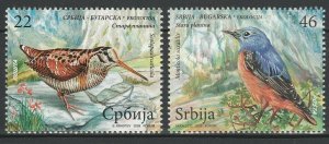 Serbia 2009 Birds joint issue Bulgaria 2 MNH stamps