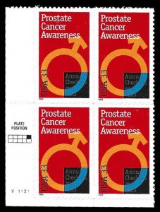 PCBstamps   US #3315 PB $1.32(4x33c)Prostate Cancer, (V11121), MNH, (3)