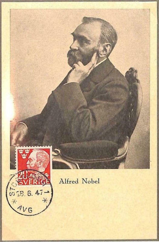 90116  - SWEDEN - Postal History - MAXIMUM CARD -  ALFRED NOBEL Chemistry 1947