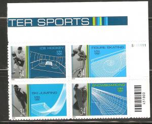 US #3552-55 MNH Plate Block. Winter Olympics 2002