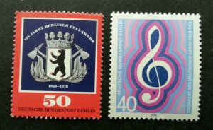Germany Berlin Mix Lot 1 Choir Festival Music 125 Fire Brigade 1976 (stamp) MNH