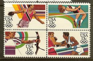Scott #2051a, 13c 1984 Summer Olympics, Block of 4, MNH