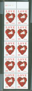 United States #2814a Mint (NH) Plate Block (Love)