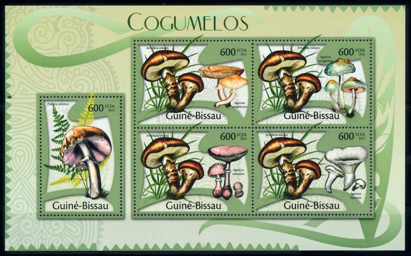 [68960] Guinea Bissau 2012 Mushrooms Pilze Champignons Sheet MNH