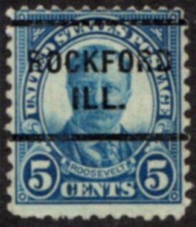 US Stamp #637x255 - Theodore Roosevelt - Regular Issue 1926-34 Precancel