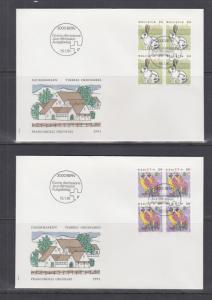 Switzerland Mi 1436/1460, 1991 issues, 8 sets in blocks of 4 on 14 cacheted FDCs
