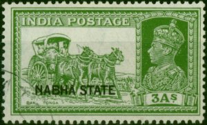 Nabha 1938 3a Yellow-Green SG83 V.F.U