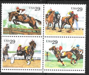 USA 2756-2759: 29c Sporting Horses, MNH, VF