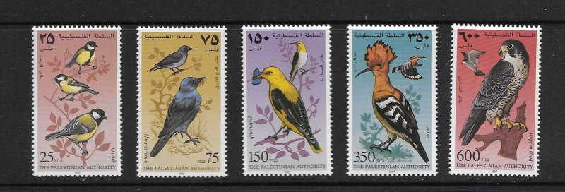 BIRDS - PALESTINIAN AUTHORITY #61-5 MNH