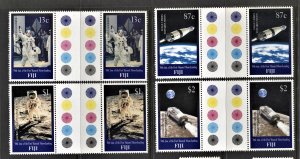 Fiji #853-856 Moon Landing Set of 4 Traffic Light Gutter Pair MNH CV$16.00