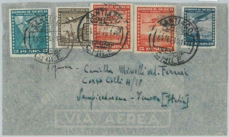 81512 - CHILE - POSTAL HISTORY -   AIRMAIL  COVER to ITALY  1945