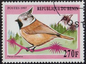 Benin 997 - Cto - 270fr European Crested Tit (Bird) (1997) (cv $0.90) (1)