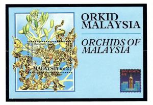 Malaysia 506 MNH 1994 Orchids Souvenir Sheet