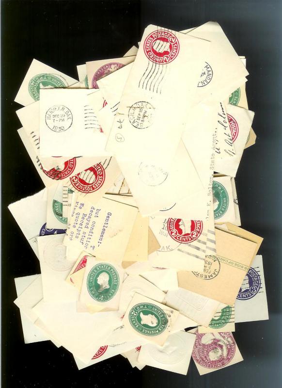 UNITED STATES Postal Stationery Cut Corner accumulation All Used