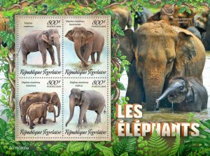 Togo 2019 MNH Wild Animals Stamps Elephants Asian Elephant 4v M/S