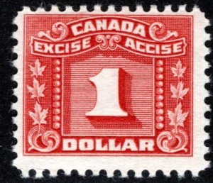 van Dam FX84, $1 red, MNH, Three Leaf Federal Excise Revenue Tax Canada