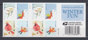 (G) USA #4940b Winter Fun  forever booklet of 20 stamps MNH