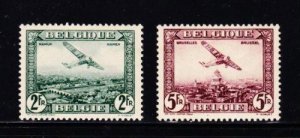 Album Treasures Belgium Scott # C3-C4  Fokker Airplane Air Mail Stps Mint Hinged