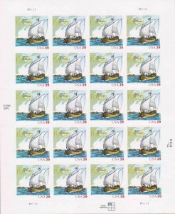 Samuel De Champlain Sheet of Twenty 39 Cent Postage Stamps Scott 4073