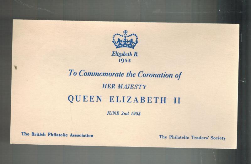 1953 Mauritius Coronation to England first day cover QE2 Queen Elizabeth II FDC