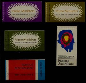 Australia 5 MNH booklets Personalities
