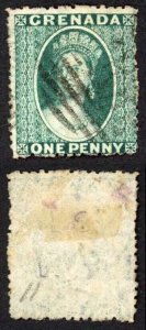 Grenada SG11 1d Blue Green wmk Large Star Intermediate perf 15 Cat 27 pounds