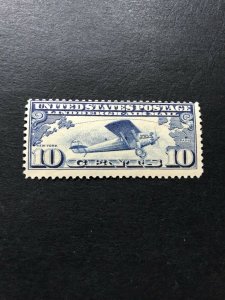 Scott C10- MVLH 10c Lindbergh Tribute Issue- US Airmail Stamp- 1927 unused mint