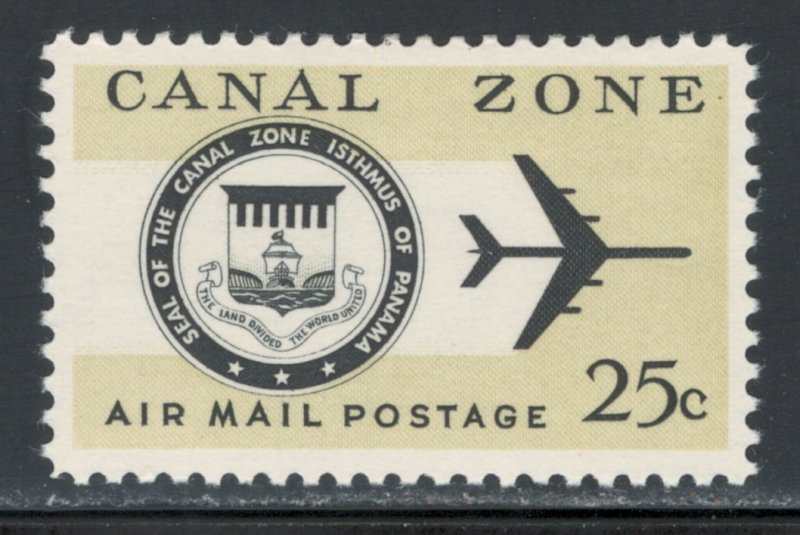 Canal Zone 1968 Seal & Jet Plane 25c Scott # C52 MH