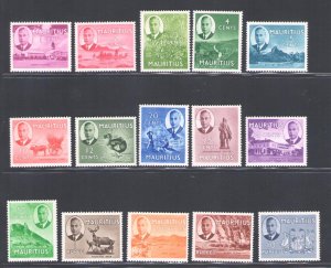 1950 MAURITIUS, Stanley Gibbons n. 276/290 series of 15 values - MNH**