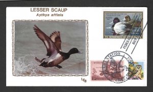 US 1989 FEDERAL DUCK HUNTING STAMP $12.50 ON FDC SCOTT # RW 56 WITH REAL PHOTO