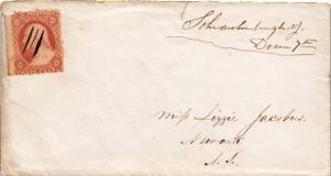 United States Jersey Schaulenburgh c1858 ms  1851-1894  3c Washington 1857 Is...