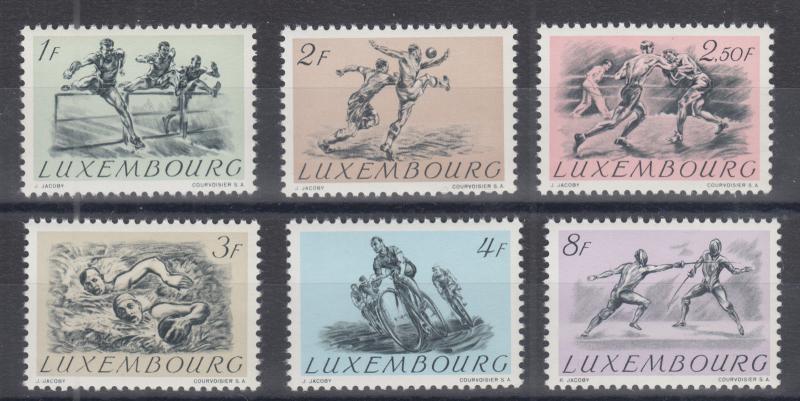 Luxembourg Sc 280-285 MNH. 1952 Helsinki Olympics, complete set, VF