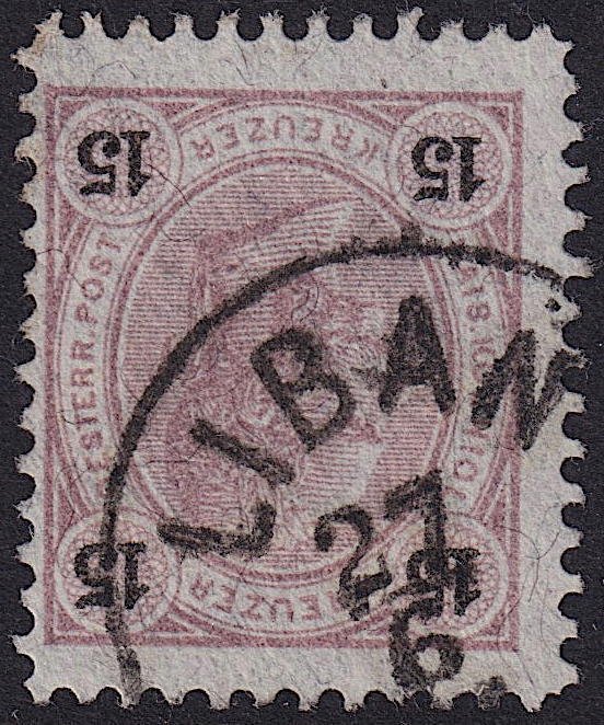 Austria - 1890 - Scott #57 - used - LIBAN pmk Czech Republic