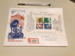 Germany 50 years of Broadcasting registered large first day cover  A9542