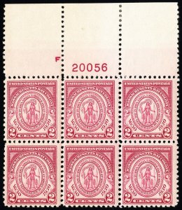 US Stamps # 682 MNH VF Plate Block Of 6