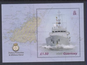 Guernsey 807 Ship Map Souvenir Sheet MNH VF