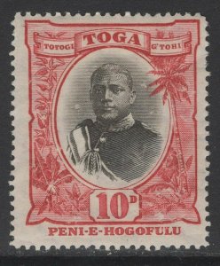 TONGA SG49 1897 10d BLACK & LAKE MTD MINT